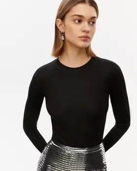Боди с длинным рукавом черного цвета