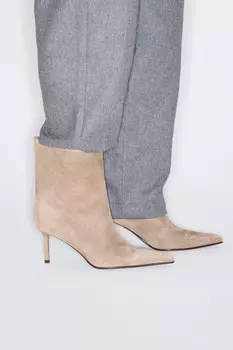 Ботильоны с острым мысом кофейного цвета