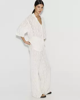 Брюки ажурные молочного цвета