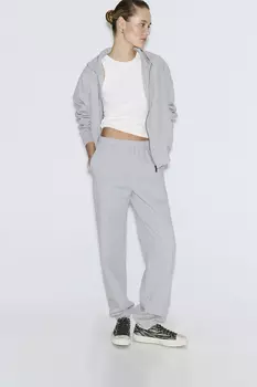 Брюки из футера серого цвета