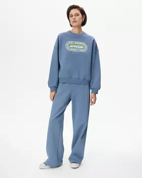 Брюки из плотного футера цвета индиго