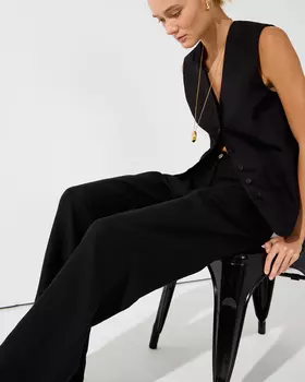 Брюки изо льна черного цвета