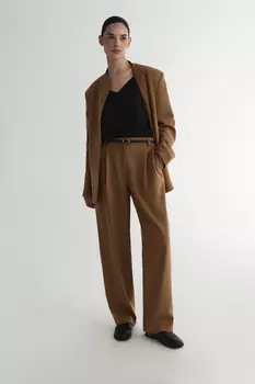 Брюки с заниженной талией цвета жженой карамели