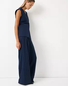 Брюки широкие синего цвета