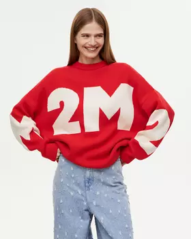 Джемпер 2М красного цвета