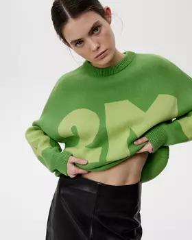 Джемпер 2М зеленого цвета