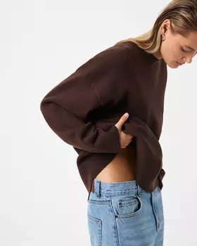 Джемпер базовый шоколадного цвета