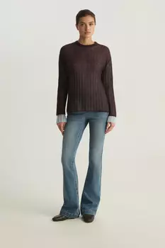 Джемпер двухслойный из мохера сливового цвета