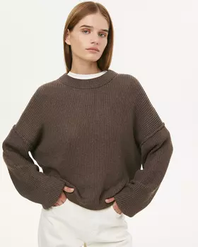 Джемпер из хлопка шоколадного цвета
