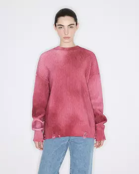 Джемпер с Digital принтом бордового цвета