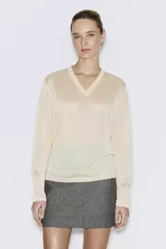 Джемпер тонкий полупрозрачный светло-желтого цвета