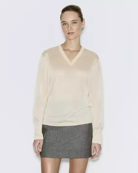 Джемпер тонкий полупрозрачный светло-желтого цвета