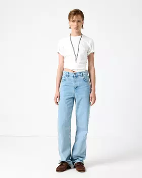 Джинсы Straight Fit ST100 голубого цвета прямого кроя