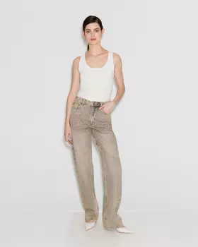 Джинсы Straight Fit ST106 бежевого цвета