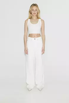 Джинсы Wide leg WL100 молочного цвета