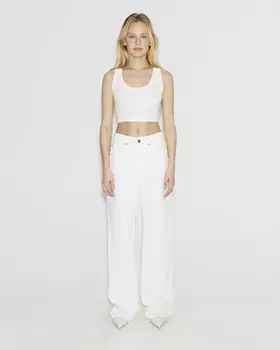 Джинсы Wide leg WL100 молочного цвета