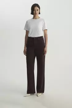 Джинсы Wide leg WL100 винного цвета