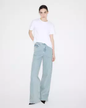 Джинсы Wide leg WL102 винтажного голубого цвета