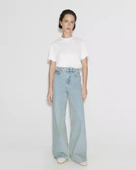 Джинсы Wide leg WL102 винтажного голубого цвета