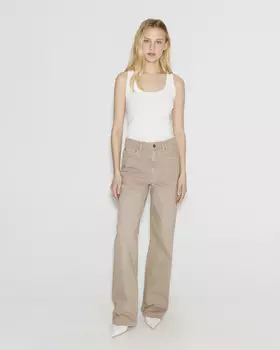 Джинсы Wide Leg WL106 бежевого цвета