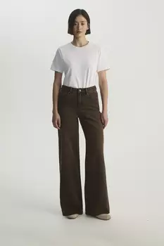 Джинсы Wide leg WL202 табачного цвета