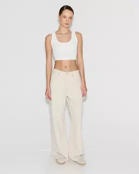 Джинсы Wide Leg WL302 светло-бежевого цвета