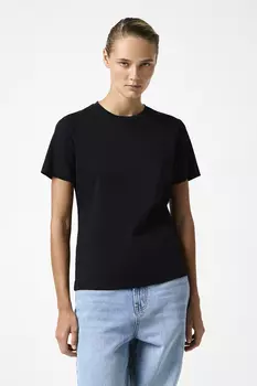 Футболка базовая из мягкого хлопка черного цвета