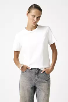 Футболка базовая из мягкого хлопка молочного цвета