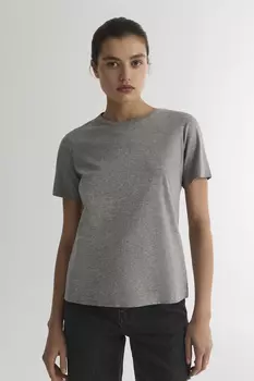 Футболка базовая из мягкого хлопка серого цвета