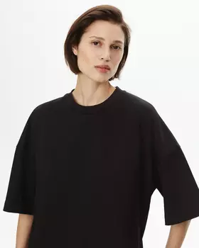 Футболка из плотного хлопка over fit черного цвета