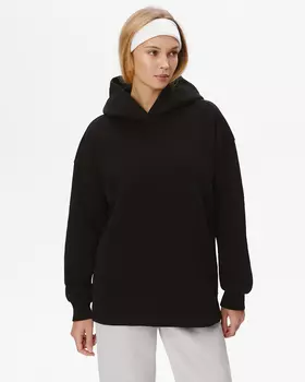 Худи из футера с начесом черного цвета