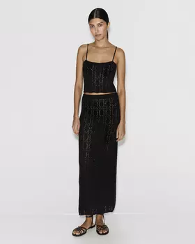 Юбка миди ажурная черного цвета