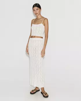 Юбка миди ажурная молочного цвета