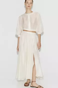 Юбка миди молочного цвета