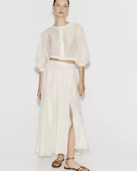 Юбка миди молочного цвета