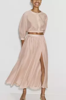 Юбка миди розового цвета