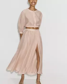 Юбка миди розового цвета