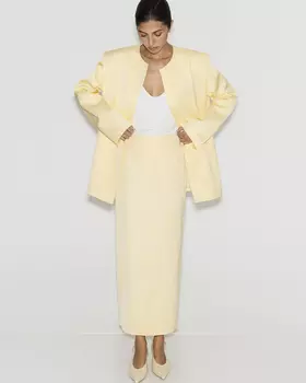 Юбка миди желтого цвета