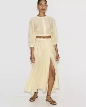 Юбка миди желтого цвета