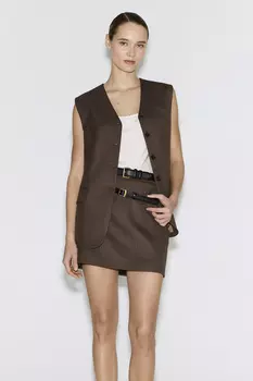 Юбка мини коричневого цвета