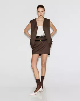 Юбка мини коричневого цвета