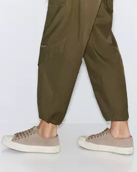 Кеды из замши серо-бежевого цвета