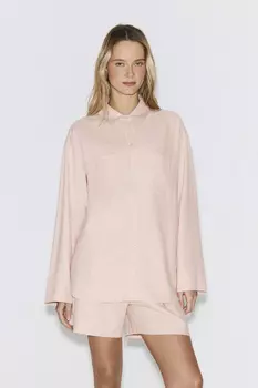 Костюм изо льна розового цвета