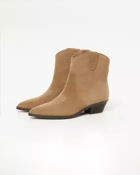Ковбойские ботильоны бежевого цвета
