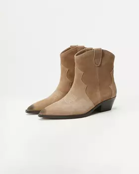 Ковбойские ботильоны бежевого цвета