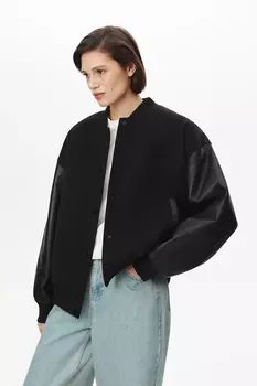 Куртка-бомбер черного цвета