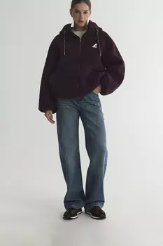 Куртка из шерпы сливового цвета