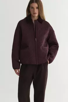 Куртка со стежкой сливового цвета