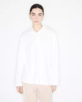 Лонгслив-поло молочного цвета