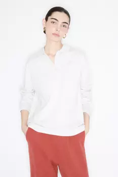 Лонгслив-поло серого цвета